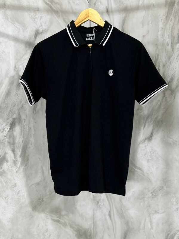 Luxury Cotton Polo Shirt – Soft, Stretchy, Performance Fit - Black