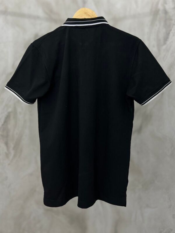 Luxury Cotton Polo Shirt – Soft, Stretchy, Performance Fit - Black - Image 2