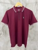 Luxury Cotton Polo Shirt – Soft, Stretchy, Performance Fit -Maroon
