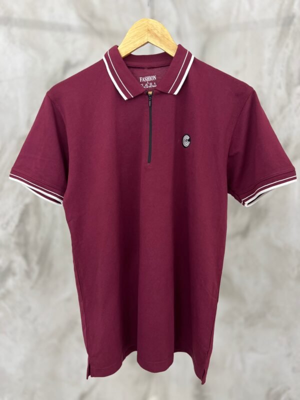 Luxury Cotton Polo Shirt – Soft, Stretchy, Performance Fit -Maroon