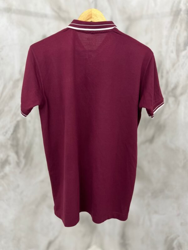 Luxury Cotton Polo Shirt – Soft, Stretchy, Performance Fit -Maroon - Image 2