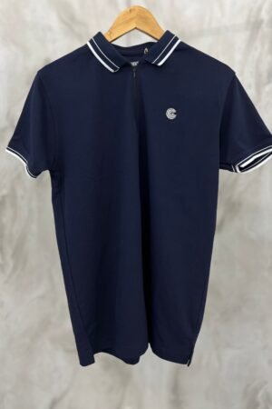 Luxury Cotton Polo Shirt – Soft, Stretchy, Performance Fit - Navy Blue