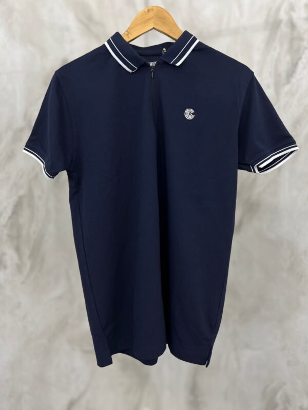 Luxury Cotton Polo Shirt – Soft, Stretchy, Performance Fit - Navy Blue