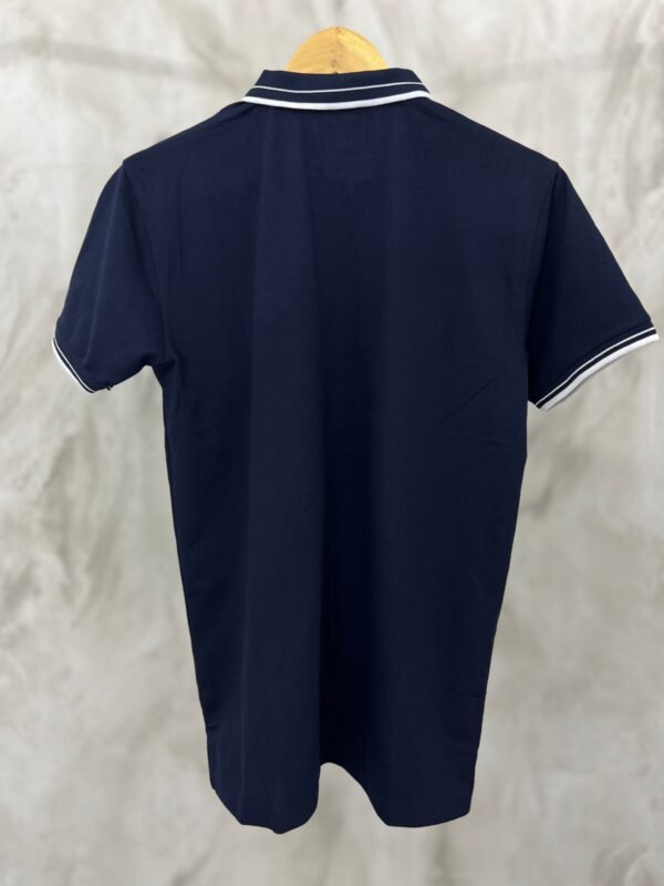 Luxury Cotton Polo Shirt – Soft, Stretchy, Performance Fit - Navy Blue - Image 2