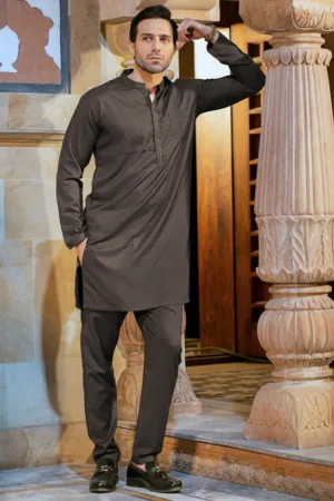 Royal Collection Stitched Charcoal Suit – Premium All-Season Modern Menswear Set